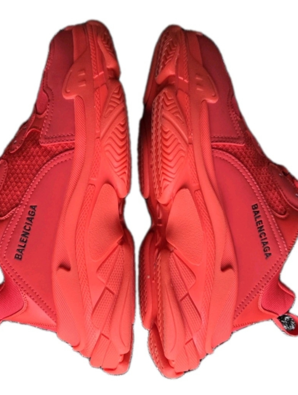 Balenciaga Red Triple S LowTop Sneakers EU 45 / Men's US Size 12 - Picture 9 of 14